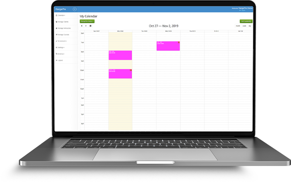 Photo of RangePro's admininstrative page on a laptop